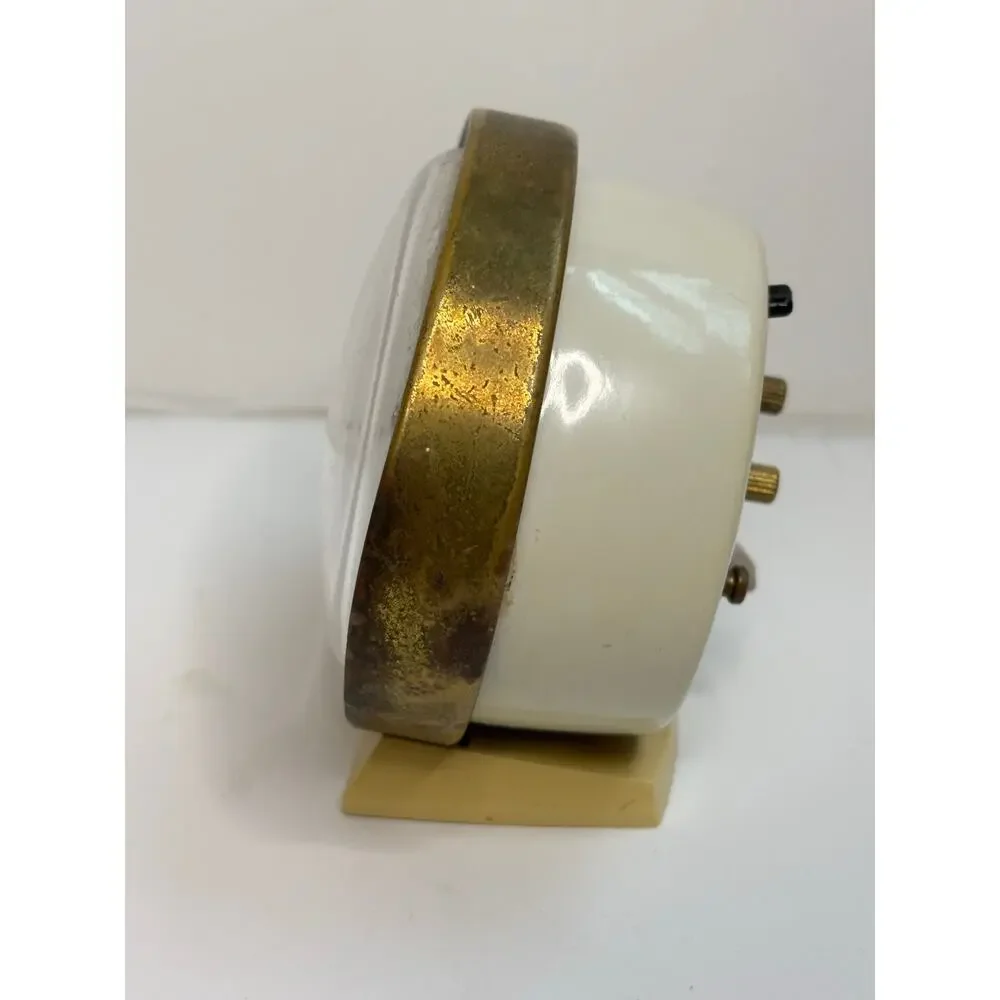 Vintage Westclox Baby Ben Alarm Clock Round Brass Trim 1960s Retro RUNS